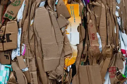 Collected cardboard
